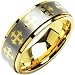 Spikes Tungsten Carbide Two Tone Cross Ring