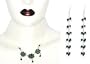 Girls Jewelry Set Silver Black Onyx Earrings and Ring