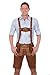 Bavarian Traditional Leather Trousers Lederhosen with Suspenders kastanienbraun