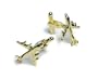 GOLD-Colored Men's Cuff Links. Airplane shaped Cufflinks.