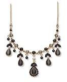 Gold Plated Black & Clear Crystal Necklet