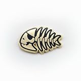 Pirate Fish Pin (bright gold finish)