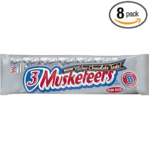 3 Musketeers Fun Size Bars, 8-Count, 4.06-Ounce (Pack of 8) $5.37