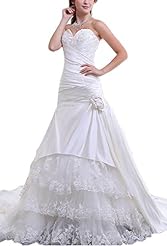 Applique Lace Sweetheart Satin Mermaid  Dress