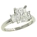 Emerald Cut Diamond Engagement Ring .50cttw (cz ctr)