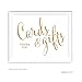 Andaz Press Wedding Party Signs, Glam Gold Glitter Print, 8.5-inch x 11-inch, Cards and Gifts Thank You, 1-Pack