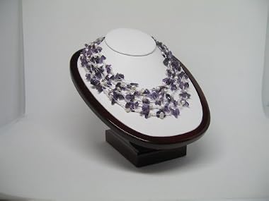 HinsonGayle "Gabriella" Handwoven Five-Strand Natural Amethyst and White Cultured Pearl Necklace