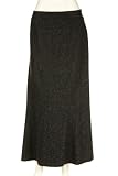 Jones New York Women's Plus Black Fleck Stretch Wool Long A-Line Skirt, 20W