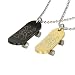 Stainless Steel Couples Skull Design Skateboard Pendant Necklaces Set 18"/20"-24"