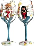 Hand Painted Wine Glass by Bottom's Up - Ladies Night Out