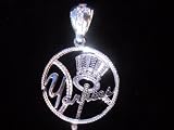 NY Yankees- CZ Pendant BLING Necklace + 30 Chain