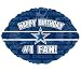 "Happy Birthday #1 Fan!" Dallas Cowboys NFL Football Logo 18" Balloon Mylar