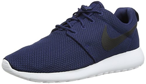 Nike men s rosherun running shoe, midnight navy/black/white, 10.5…
