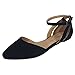 BAMBOO Women's Almond Toe Double Open Shank Skimmer With Ankle Strap
