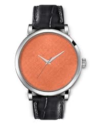 SPRAWL Aanalog Fashion Series Silver Ladies Watches of Genuine Black Leather Strap,Unique Wrist Watch for Women Girls Designed with Orange Light Paintings