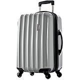Olympia Titan 21 Inch Expandable Carry-On Hard Case Spinner Silver