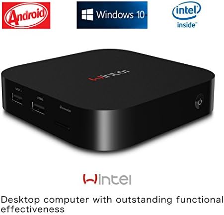 Wintel W8 Dual Boot Mini PC Windows 10 &amp; Android 4.4 TV Box with Intel Z3735F RAM DDR3L 2GB and ROM eMMC 32GB, Support 2.4G WiFi, Bluetooth 4.0 System Activated with License Key