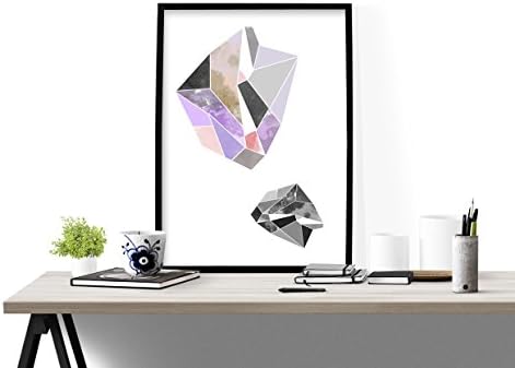 Modern geometric gem textured wall art print poster -unframed