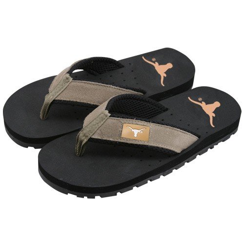 Buy Low Price Texas Longhorns Menâs Brown Frayed Flip Flops ...