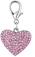 PETFAVORITES&trade; Couture Designer Fancy Bling Rhinestone Heart Pet Cat Dog Necklace Collar Charm Pendant Jewelry (Pink)