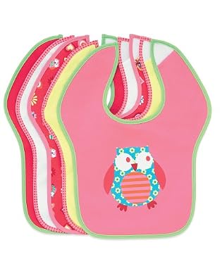 Owl and Flowers Weaning Bibs