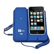Qualit� SAI combin� t�l�phone pop r�tro, station d'accueil et haut-parleur Pour iPhone 3G/4/4S d'Apple - Se connecte � l'iPod, iPhone, Smartphone Droid, Blackberry, Samsung Galaxy S, ou � un ordinateur pour les appels Skype / VoIP - Bleu