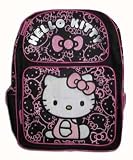 Sanrio Hello Kitty Large Backpack - Black with Pink Glitter