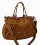 Suede Feel Brown Large Satchel/Handbag - Brown