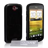 Yousave Accessories HT-DA01-Z608 Etui en silicone avec tissu de polissage micro fibre pour HTC ONE S Noirpar Yousave Accessories
