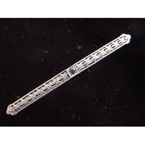 14 KT Yellow Gold Bar Pin by  