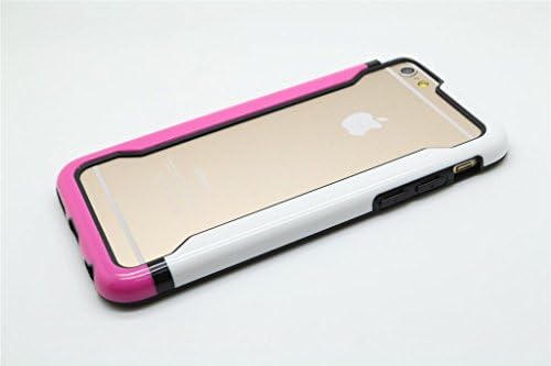 iPhone 6 Case,iPhone 6 4.7 Case-Uhope(TM)iPhone 6 Case,High Quality iPhone 6 4.7 inch Two Colors TPU Silicone Bumper Exclusive Frame Case,Lightweight and Stability iphone 6 border-pink and white(with free gift)