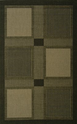 Safavieh CY1928-3908 Courtyard Collection Black and Sand Indoor/Outdoor Area Runner, 2-Feet 4-Inch by 6-Feet 7-Inch