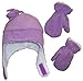 N'Ice Caps Girls Soft Sherpa Lined Micro Fleece Pilot Hat and Mitten Set