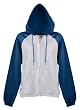 Ladies Color Block Zip Front Hooded Sweatshirt