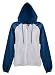 Ladies Color Block Zip Front Hooded Sweatshirt