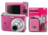Picture Of GE A735 Pink Digital Camera 7MP 3xOptical Zoom 2.5" LCD Smile, Blink & Face Detection --- You Also Receive This Geat GIFT Accessory Pack - Including PINK Camera Case - 1GB SD Memory Card - USB Memory Card Reader