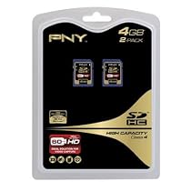 PNY P-SDHC4G4X2-MF 4 GB Secure Digital High-Capacity Card - 2 Pack