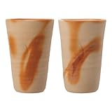 備前焼　手づくりひだすきビアカップ２客[FHB-05]