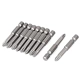 Uxcell　プラスドライバービット　50mm　PH1　メタル　グレー　98g　磁気　フィリップス