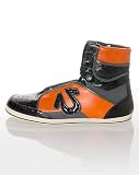 True Religion Men's Mack High Top Sneakers (Black Orange Grey)