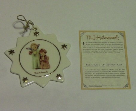 M.I. Hummel Porcelain Star Shaped Christmas Tree Ornament #B559 Little Guardian