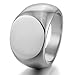 MeMeDIY Silver Stainless Steel Ring Signet - Customized Engraving