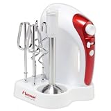 Bestron - DMS2621 - Ensemble de Batteur avec Mixeur Plongeur - 250 W - Blanc / Rouge