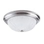 Westinghouse 64223 Two-Light Fixture, Brushed Nickel with Frosted Globes