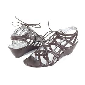 CALVIN KLEIN Women's Tahlia Nappa Silk Gladiator Sandals Shoes Brown