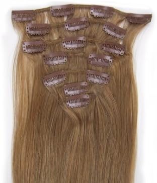 FY Color #12 Light Golden Brown 7pcs 15" 18" 20" 22" Remy Clips In Human Hair Extensions 70gram With Clips For Highlight Or Full Head (18inch  70g)