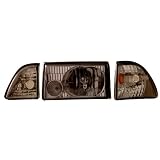 1987-1993 Ford Mustang Crystal Headlightsmoke Lens Set w  Corner & Parking by Instyleparts
