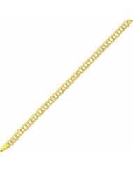 14K Gold Double Link Charm Bracelet 7 Inches
