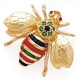 14K Multi-color Bee Pin Mc 1.13ct.tw.