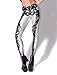 HaboZoo Women Rock X-ray Skeleton Bone Skull Leggings Tights White